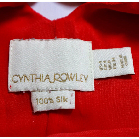 Cynthia Rowley Size 4 100% Silk A-Line Mini Dress Orange *as is* - Picture 9 of 10